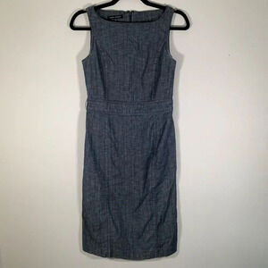 Laura Ashley Dress Women’s 4 Sleeveless Chambray Denim Dress